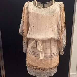 BCBG summer dress with gold accents
